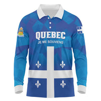Personalized Canada Quebec Province Long Sleeve Polo Shirt Je Me Souviens