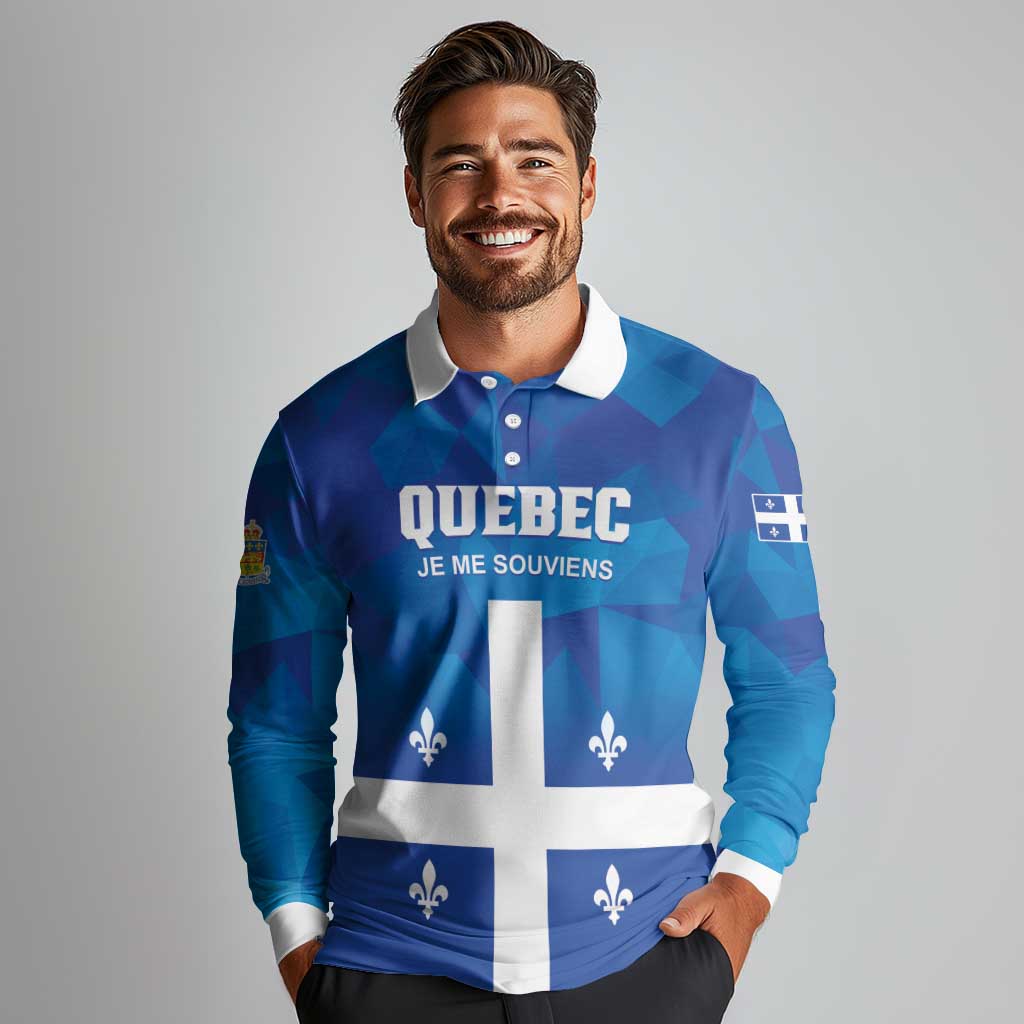 Personalized Canada Quebec Province Long Sleeve Polo Shirt Je Me Souviens