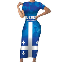Personalized Canada Quebec Province Short Sleeve Bodycon Dress Je Me Souviens