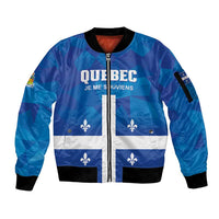 Personalized Canada Quebec Province Sleeve Zip Bomber Jacket Je Me Souviens