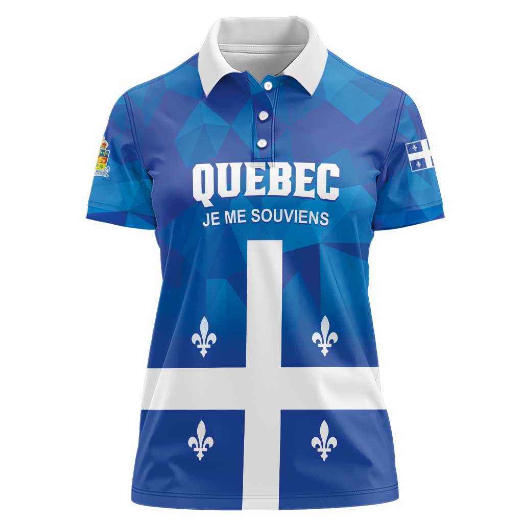 Personalized Canada Quebec Province Women Polo Shirt Je Me Souviens
