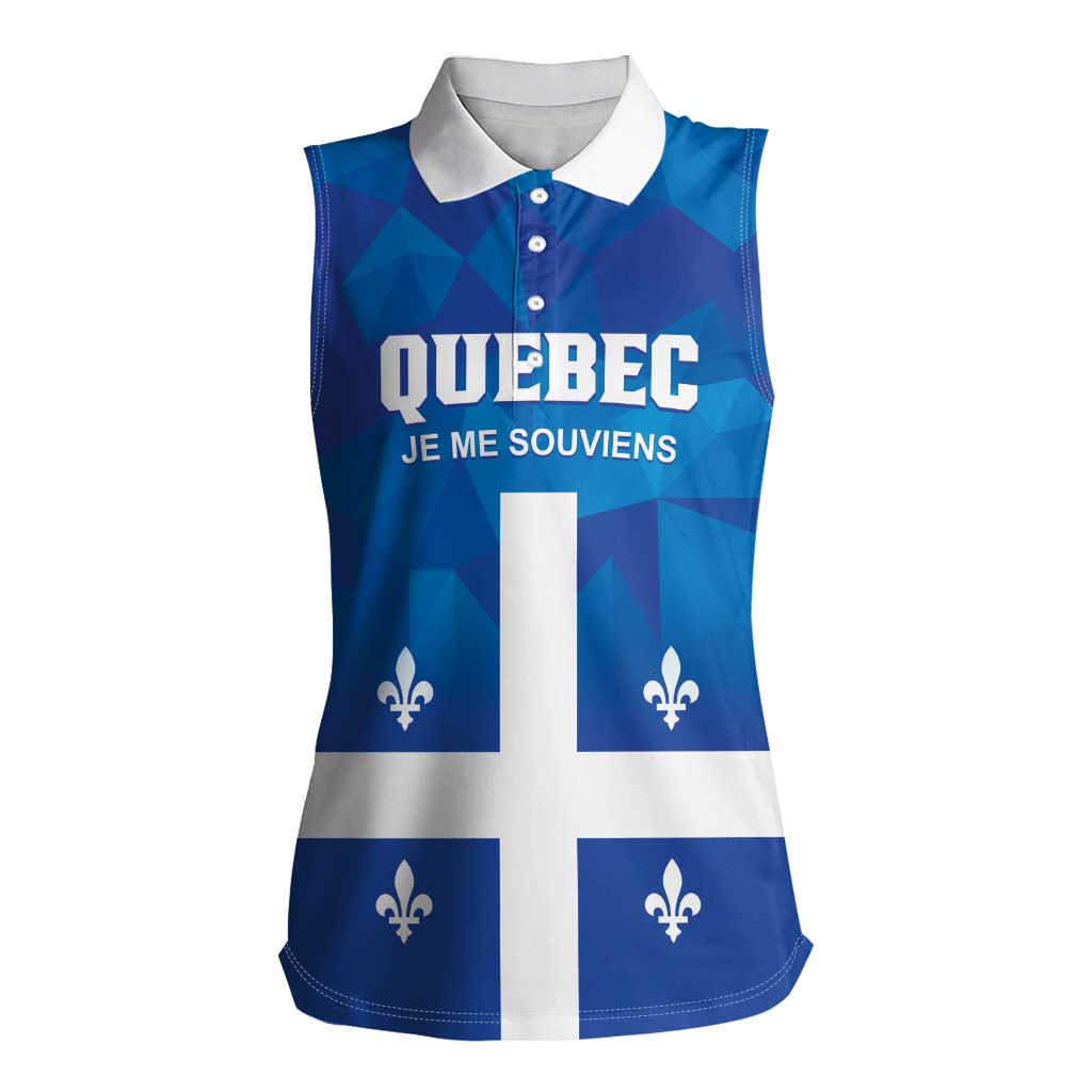 Personalized Canada Quebec Province Women Sleeveless Polo Shirt Je Me Souviens