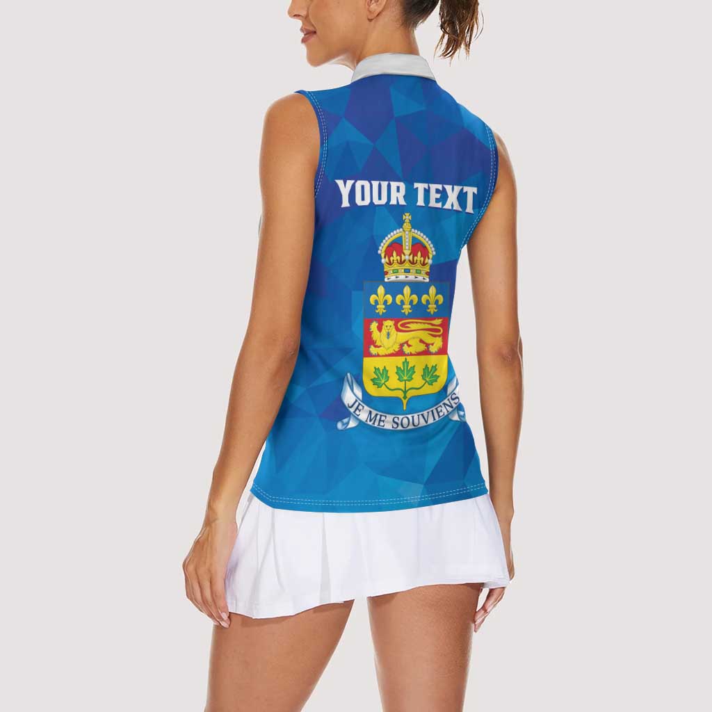 Personalized Canada Quebec Province Women Sleeveless Polo Shirt Je Me Souviens