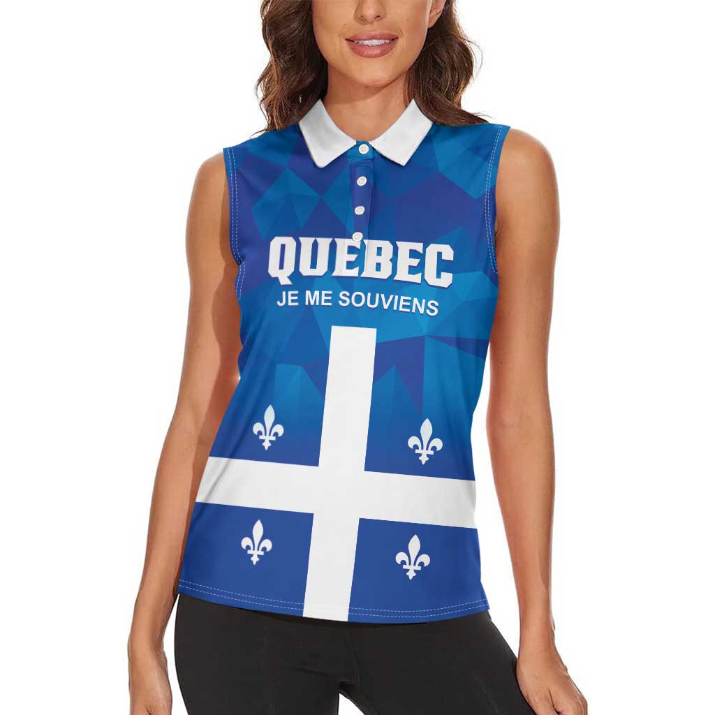 Personalized Canada Quebec Province Women Sleeveless Polo Shirt Je Me Souviens