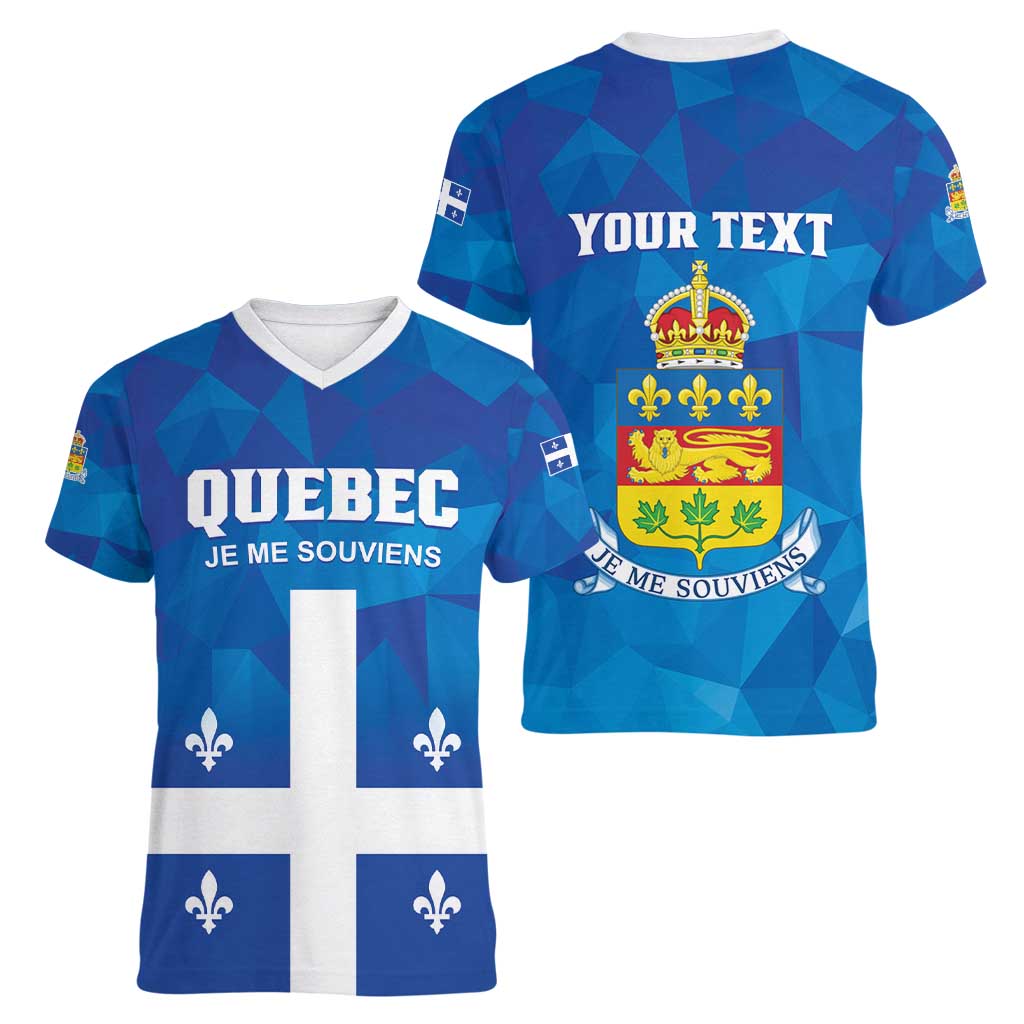Personalized Canada Quebec Province Women V-Neck T-Shirt Je Me Souviens