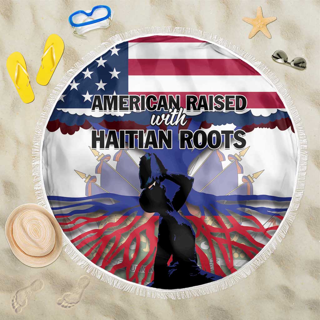 Haiti Heritage Month 2025 Beach Blanket American Raised With Haitian Roots