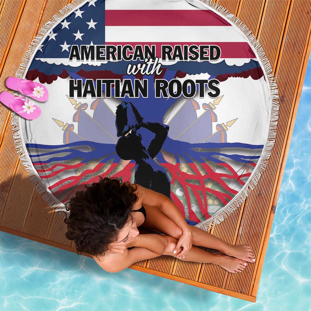 Haiti Heritage Month 2025 Beach Blanket American Raised With Haitian Roots