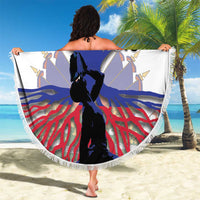 Haiti Heritage Month 2025 Beach Blanket American Raised With Haitian Roots