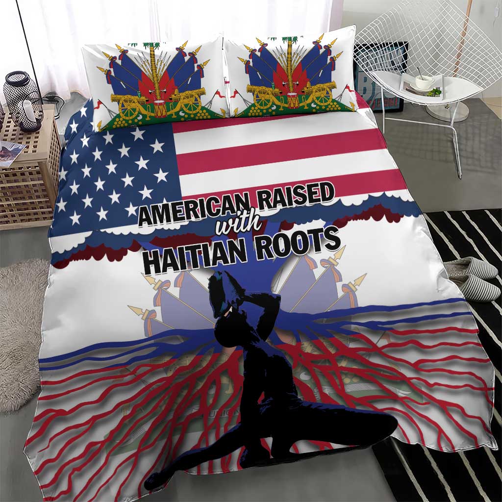 Haiti Heritage Month 2025 Bedding Set American Raised With Haitian Roots