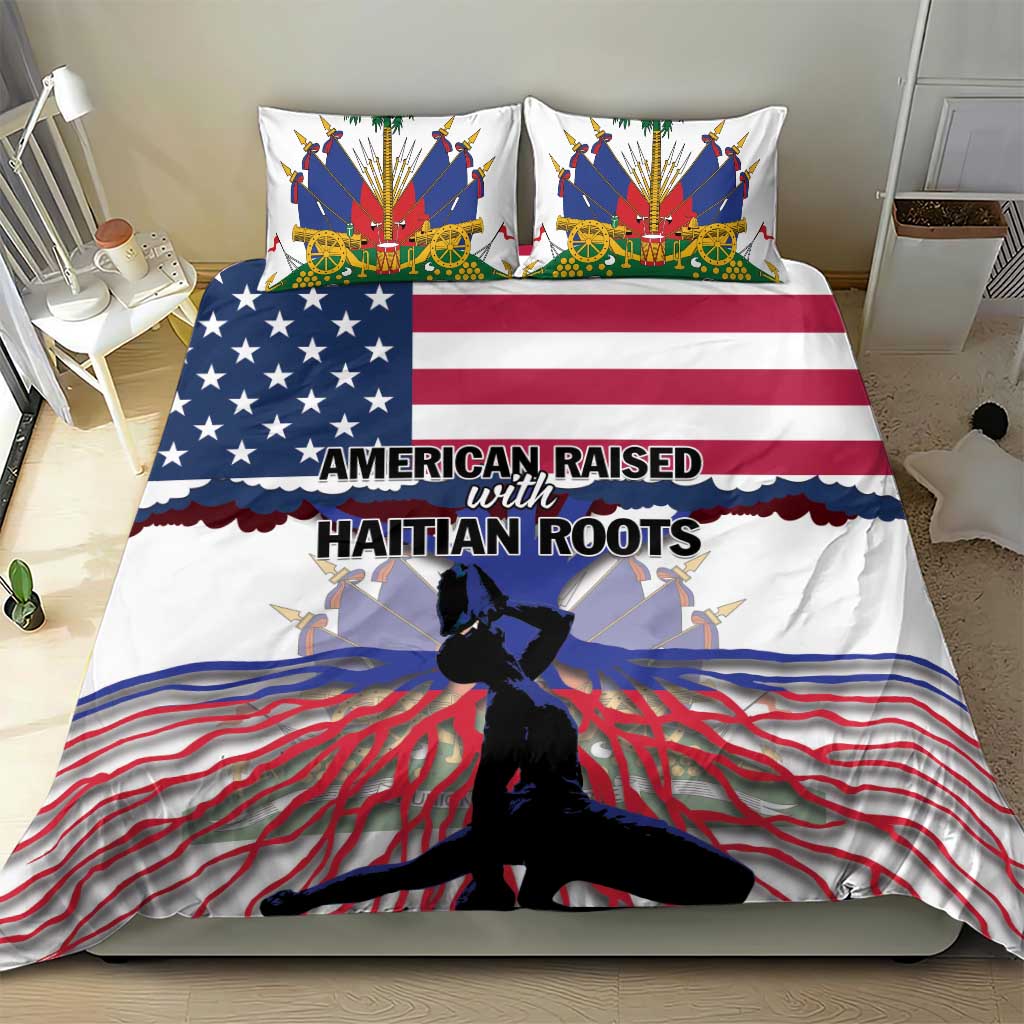 Haiti Heritage Month 2025 Bedding Set American Raised With Haitian Roots