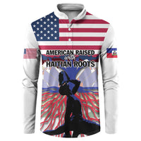 Haiti Heritage Month 2025 Button Sweatshirt American Raised With Haitian Roots