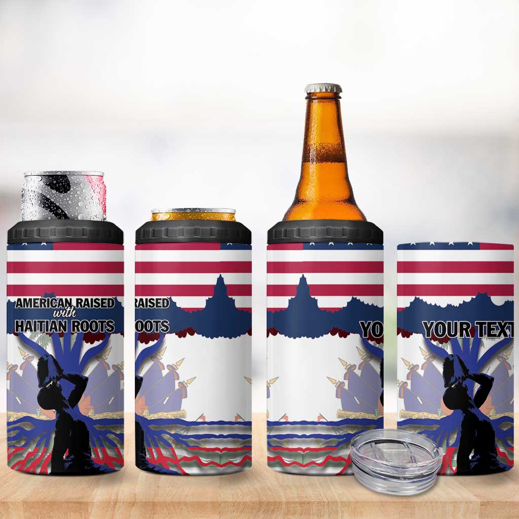Haiti Heritage Month 2025 4 in 1 Can Cooler Tumbler American Raised With Haitian Roots