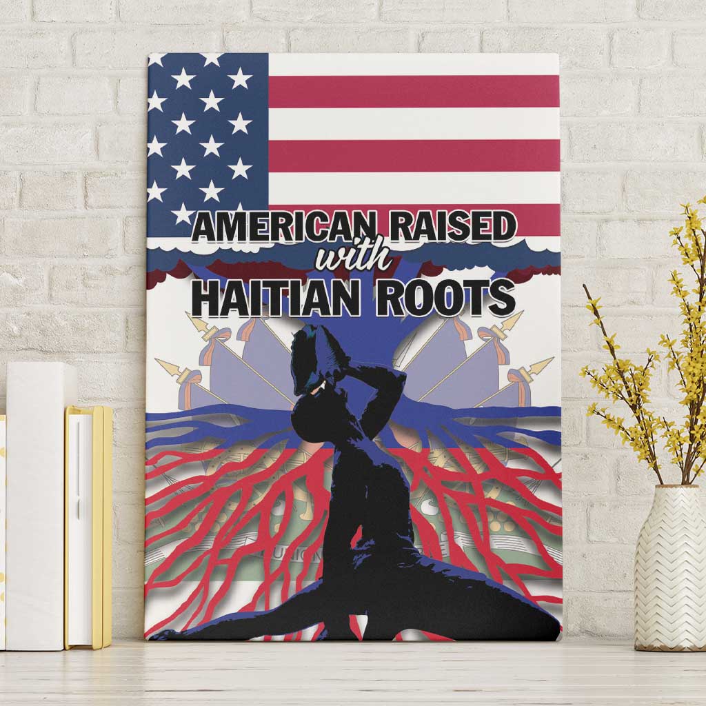 Haiti Heritage Month 2025 Canvas Wall Art American Raised With Haitian Roots