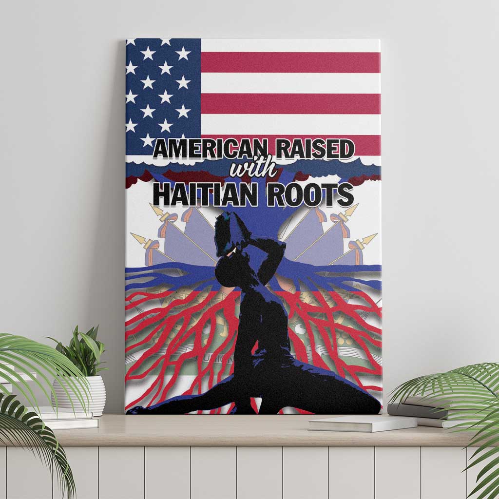 Haiti Heritage Month 2025 Canvas Wall Art American Raised With Haitian Roots
