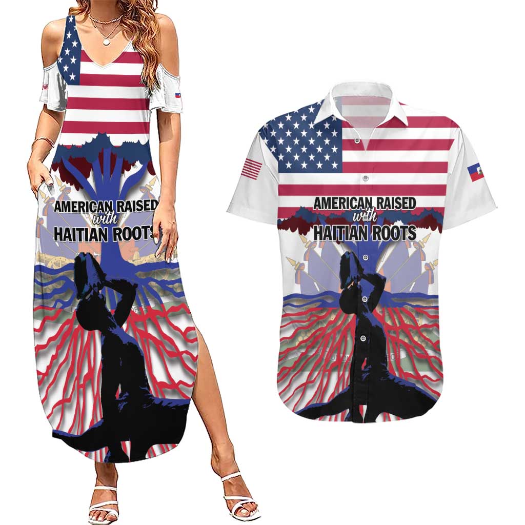 Haiti Heritage Month 2025 Couples Matching Summer Maxi Dress and Hawaiian Shirt American Raised With Haitian Roots