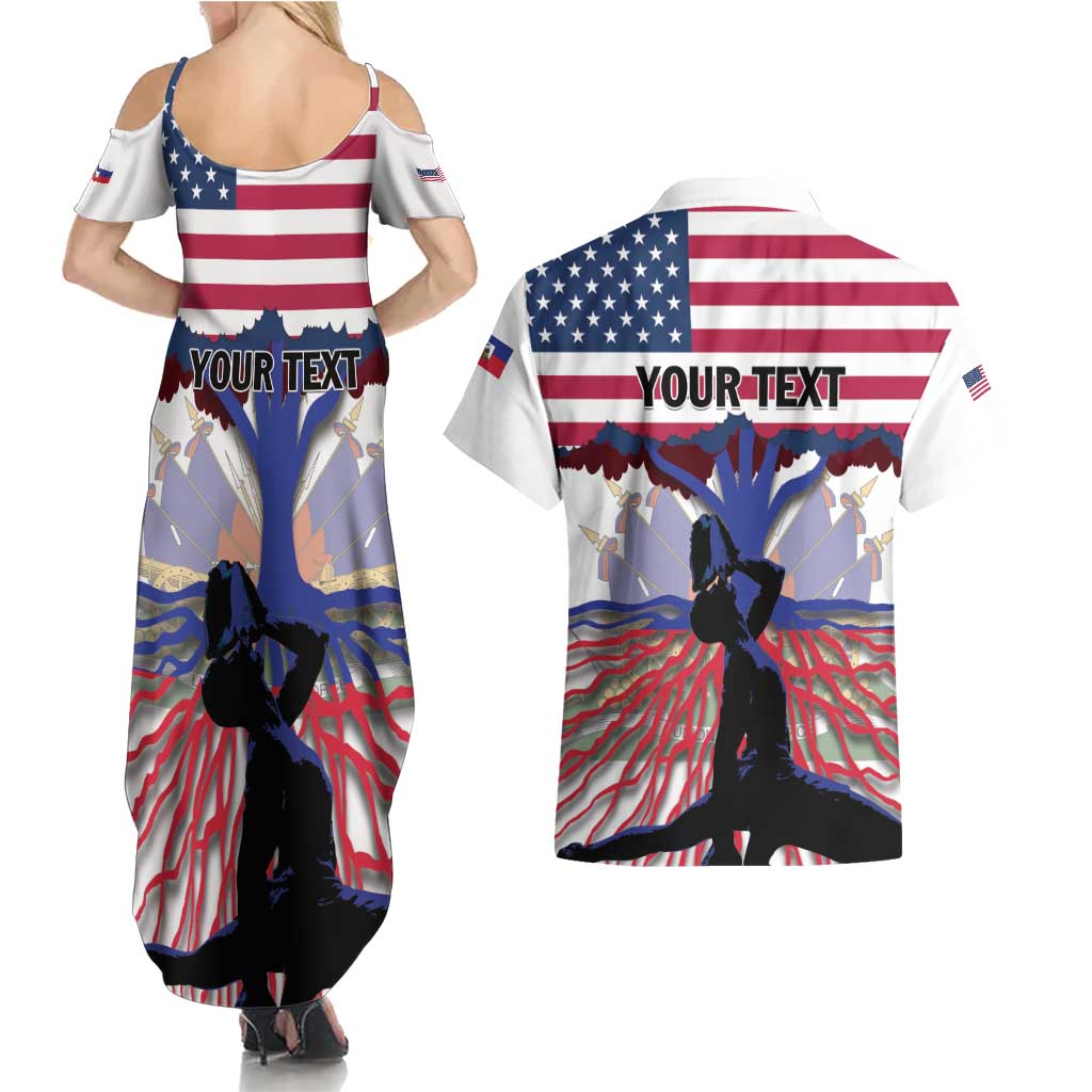 Haiti Heritage Month 2025 Couples Matching Summer Maxi Dress and Hawaiian Shirt American Raised With Haitian Roots