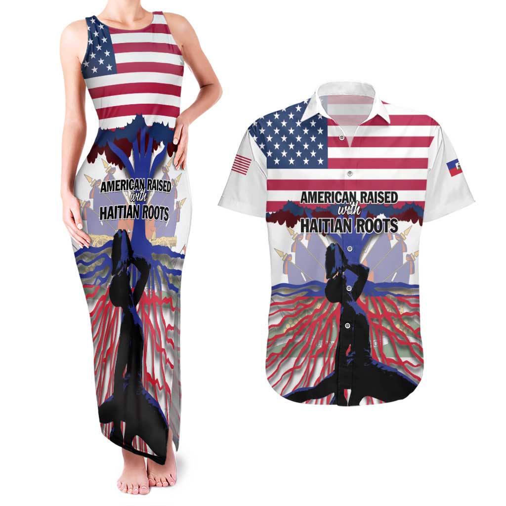 Haiti Heritage Month 2025 Couples Matching Tank Maxi Dress and Hawaiian Shirt American Raised With Haitian Roots