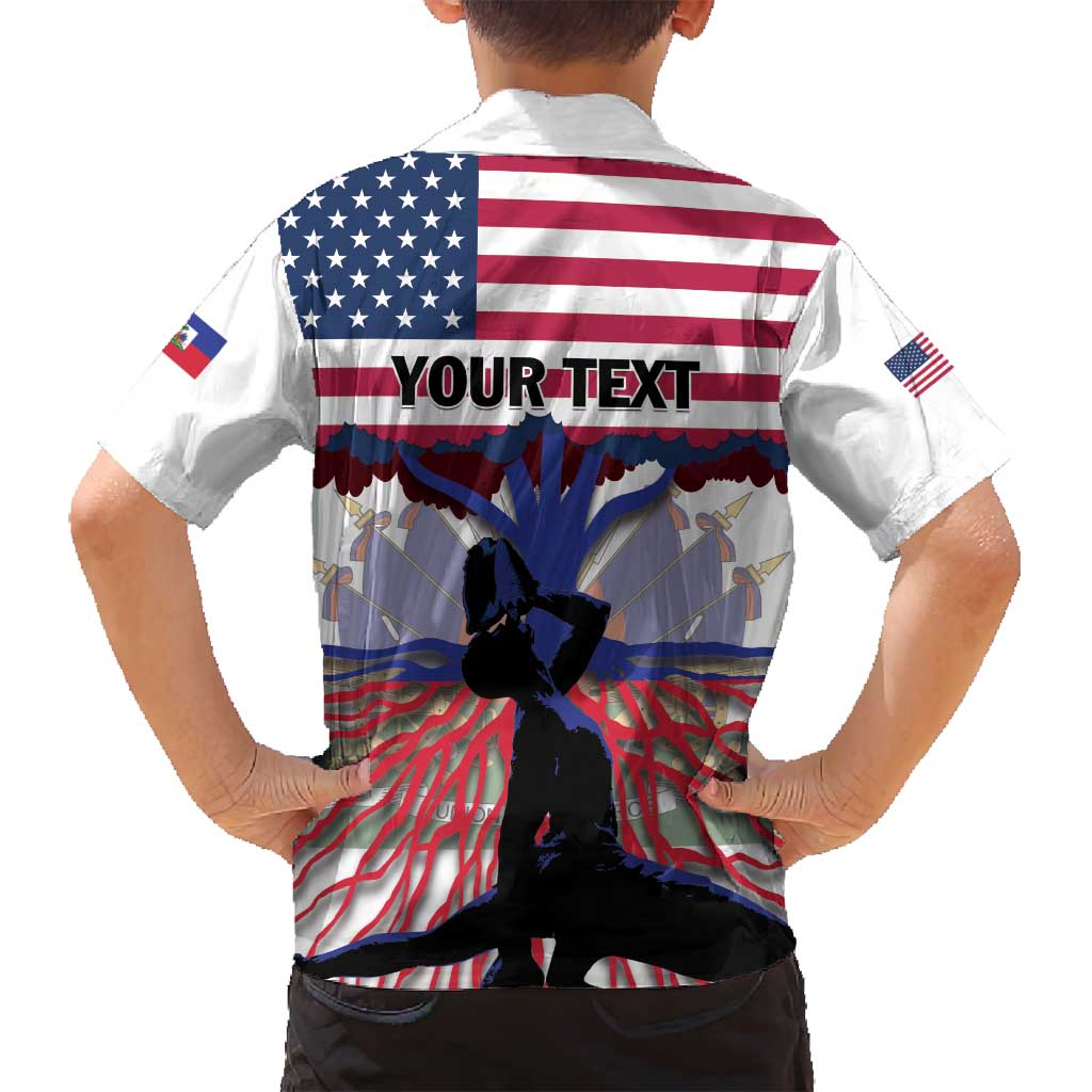 Haiti Heritage Month 2025 Family Matching Long Sleeve Bodycon Dress and Hawaiian Shirt American Raised With Haitian Roots