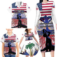 Haiti Heritage Month 2025 Family Matching Long Sleeve Bodycon Dress and Hawaiian Shirt American Raised With Haitian Roots