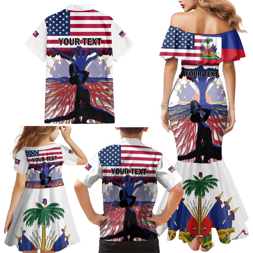 Haiti Heritage Month 2025 Family Matching Mermaid Dress and Hawaiian Shirt American Raised With Haitian Roots
