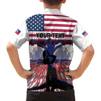 Haiti Heritage Month 2025 Family Matching Off The Shoulder Long Sleeve Dress and Hawaiian Shirt American Raised With Haitian Roots