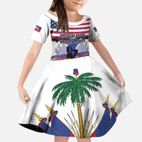 Haiti Heritage Month 2025 Family Matching Off Shoulder Maxi Dress and Hawaiian Shirt American Raised With Haitian Roots