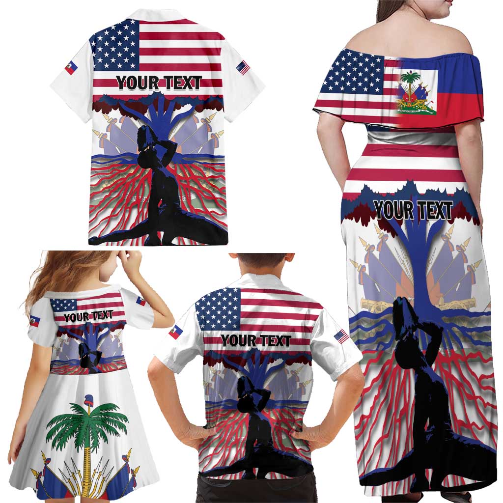 Haiti Heritage Month 2025 Family Matching Off Shoulder Maxi Dress and Hawaiian Shirt American Raised With Haitian Roots