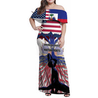 Haiti Heritage Month 2025 Family Matching Off Shoulder Maxi Dress and Hawaiian Shirt American Raised With Haitian Roots