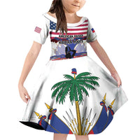 Haiti Heritage Month 2025 Family Matching Off Shoulder Short Dress and Hawaiian Shirt American Raised With Haitian Roots