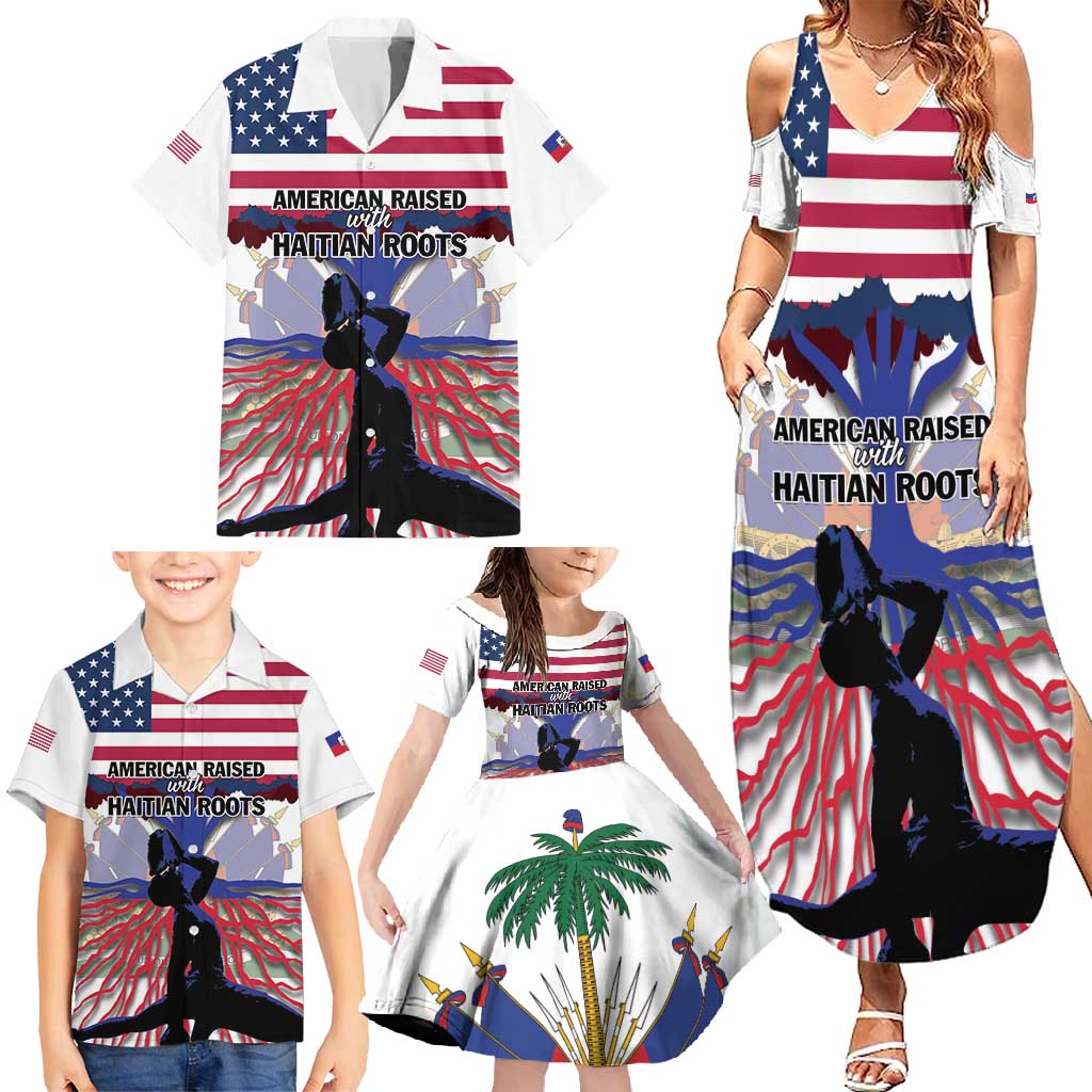 Haiti Heritage Month 2025 Family Matching Summer Maxi Dress and Hawaiian Shirt American Raised With Haitian Roots