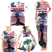 Haiti Heritage Month 2025 Family Matching Tank Maxi Dress and Hawaiian Shirt American Raised With Haitian Roots