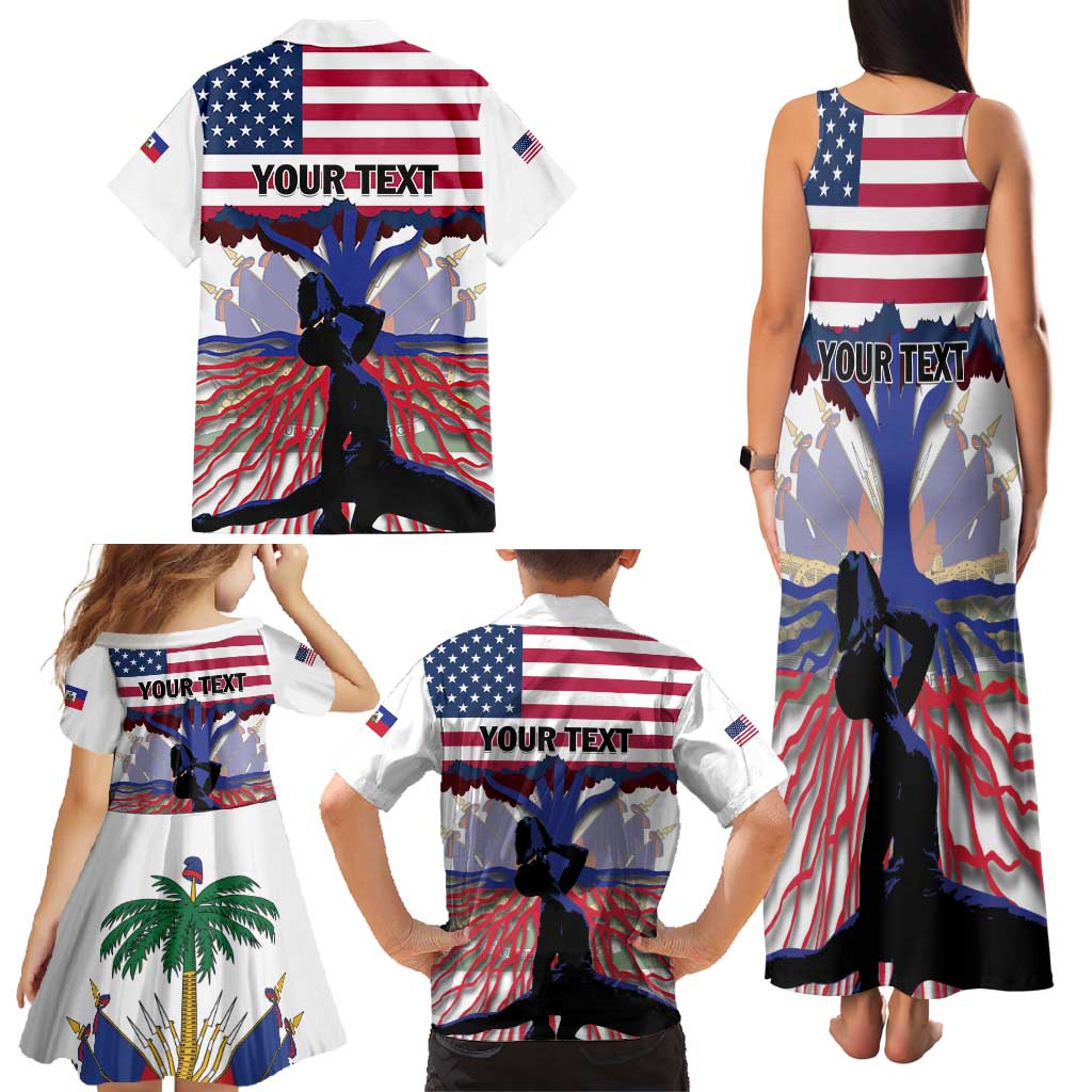Haiti Heritage Month 2025 Family Matching Tank Maxi Dress and Hawaiian Shirt American Raised With Haitian Roots