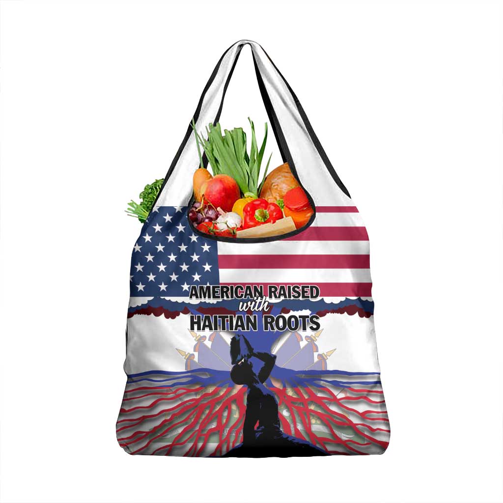 Haiti Heritage Month 2025 Grocery Bag American Raised With Haitian Roots