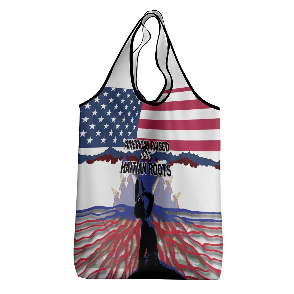 Haiti Heritage Month 2025 Grocery Bag American Raised With Haitian Roots