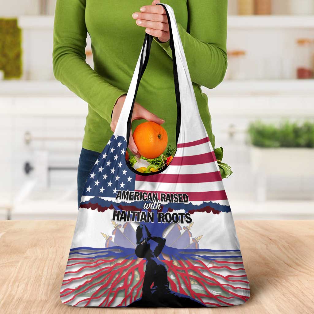 Haiti Heritage Month 2025 Grocery Bag American Raised With Haitian Roots