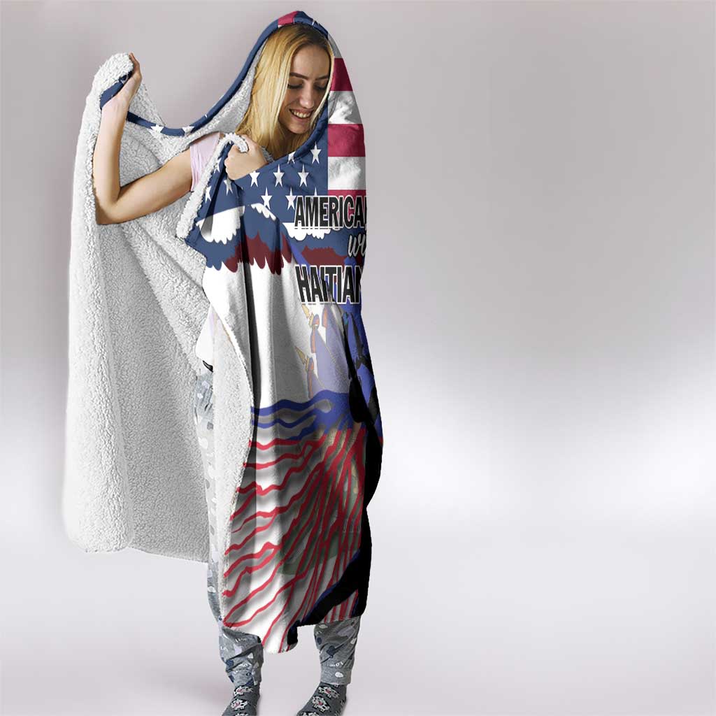 Haiti Heritage Month 2025 Hooded Blanket American Raised With Haitian Roots