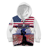 Haiti Heritage Month 2025 Kid Hoodie American Raised With Haitian Roots
