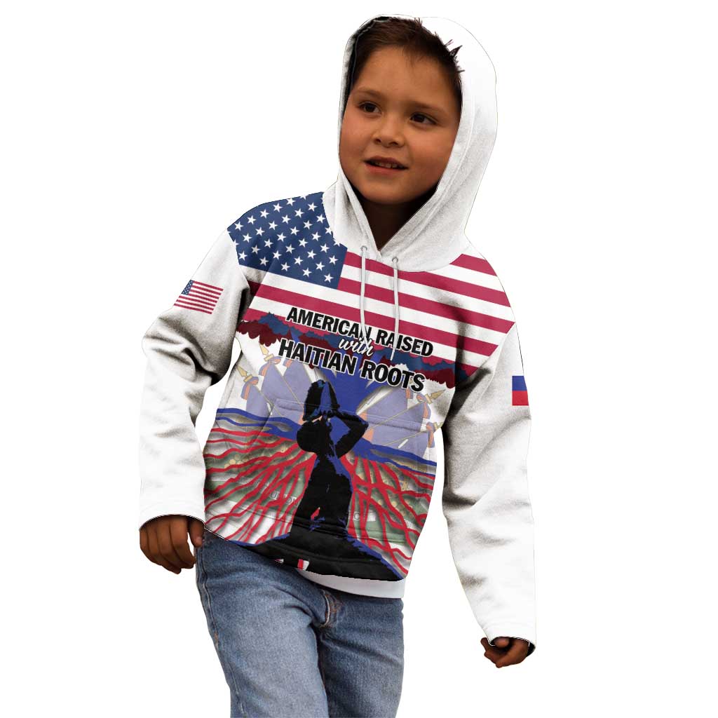 Haiti Heritage Month 2025 Kid Hoodie American Raised With Haitian Roots
