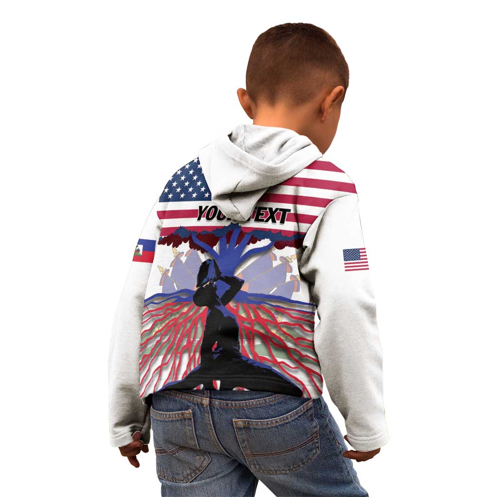 Haiti Heritage Month 2025 Kid Hoodie American Raised With Haitian Roots
