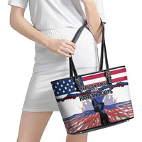 Haiti Heritage Month 2025 Leather Tote Bag American Raised With Haitian Roots