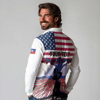 Haiti Heritage Month 2025 Long Sleeve Polo Shirt American Raised With Haitian Roots