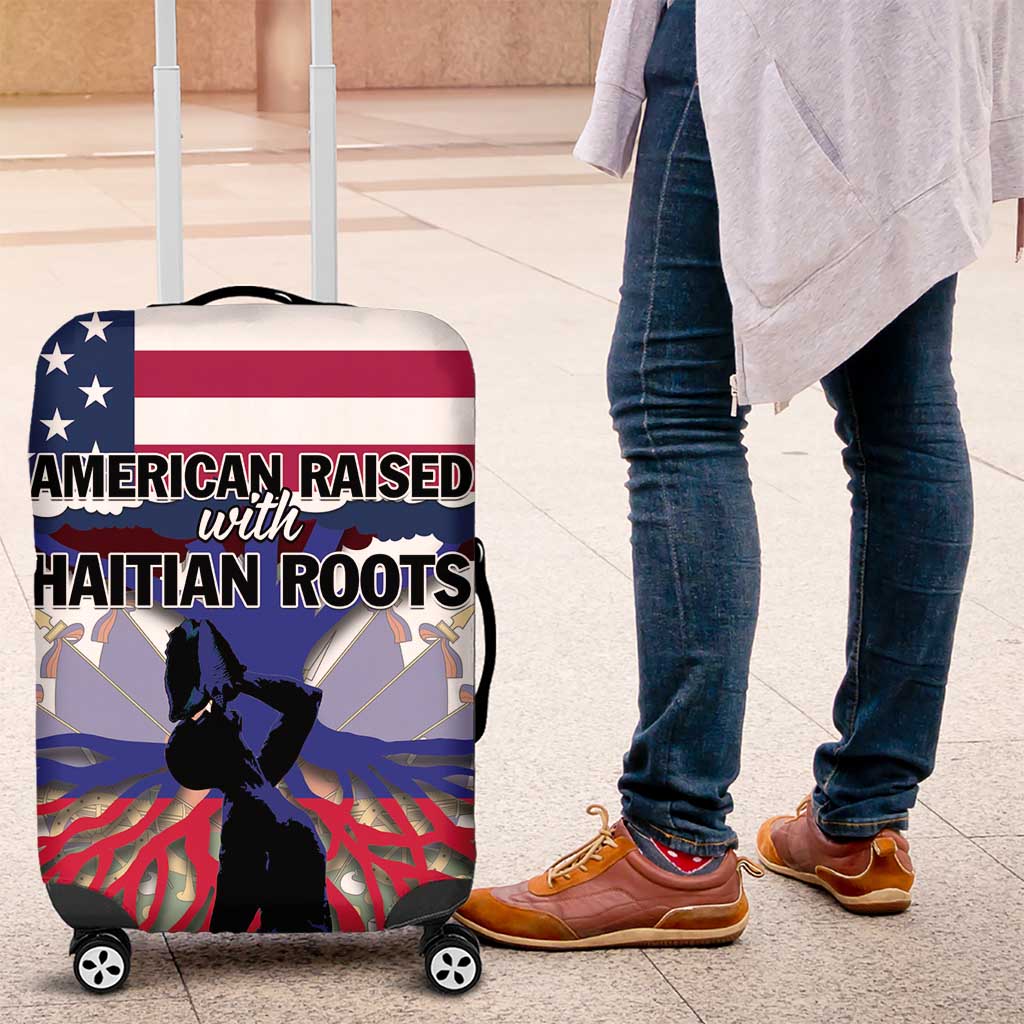 Haiti Heritage Month 2025 Luggage Cover American Raised With Haitian Roots