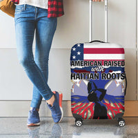 Haiti Heritage Month 2025 Luggage Cover American Raised With Haitian Roots