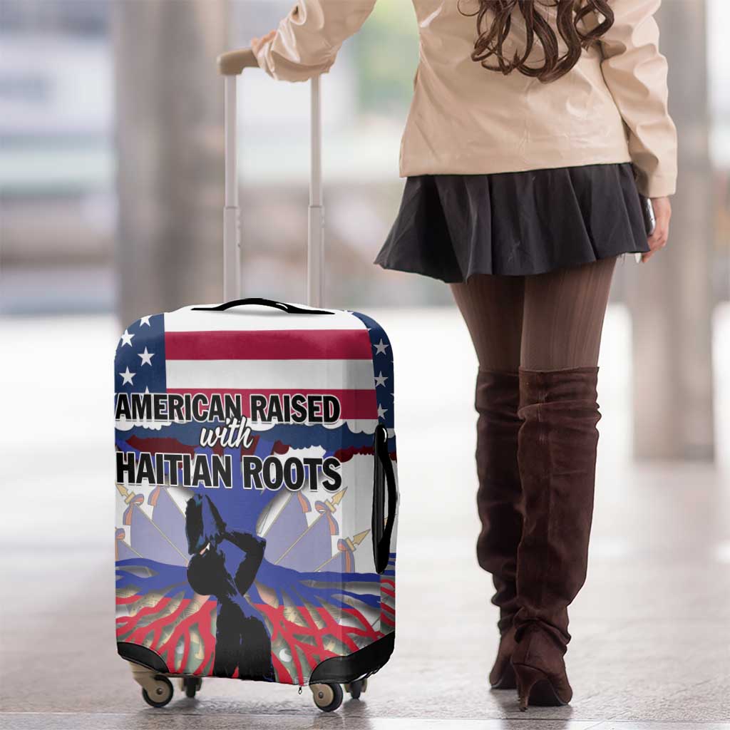Haiti Heritage Month 2025 Luggage Cover American Raised With Haitian Roots