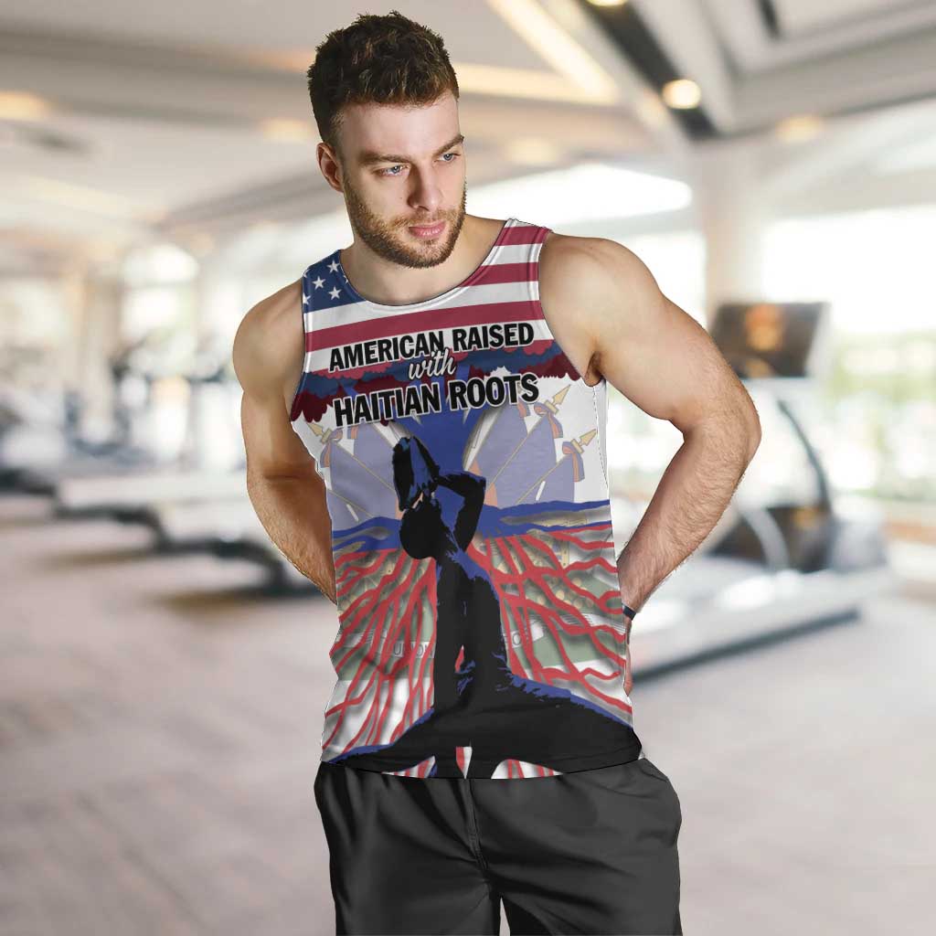 Haiti Heritage Month 2025 Men Tank Top American Raised With Haitian Roots