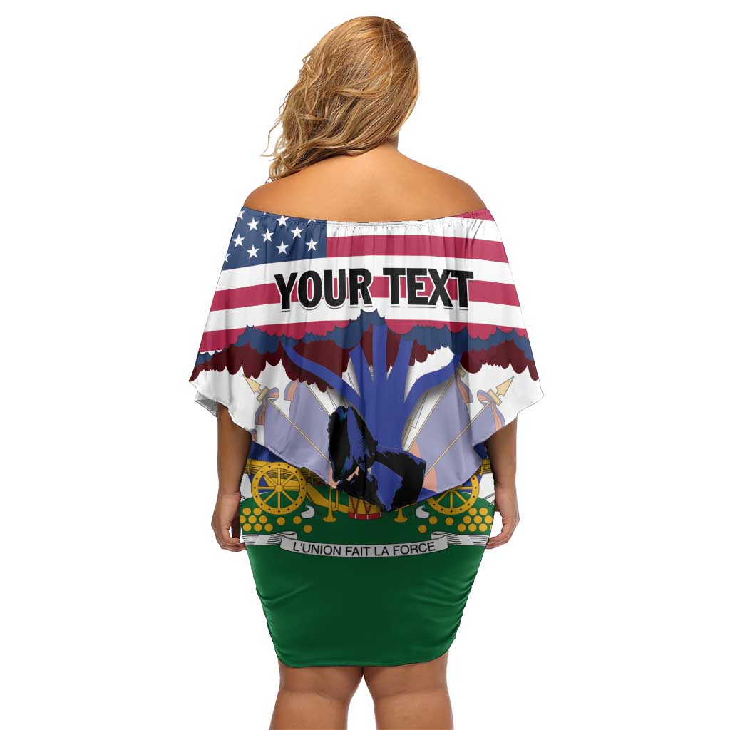 Haiti Heritage Month 2025 Off Shoulder Short Dress American Raised With Haitian Roots