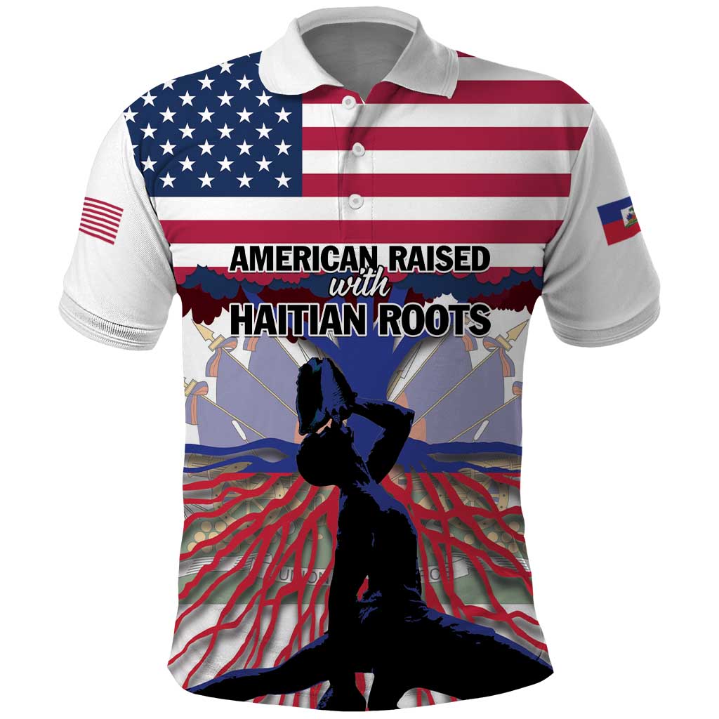 Haiti Heritage Month 2025 Polo Shirt American Raised With Haitian Roots