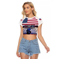 Haiti Heritage Month 2025 Raglan Cropped T Shirt American Raised With Haitian Roots