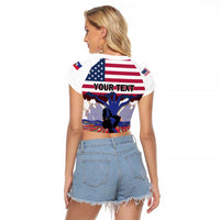 Haiti Heritage Month 2025 Raglan Cropped T Shirt American Raised With Haitian Roots