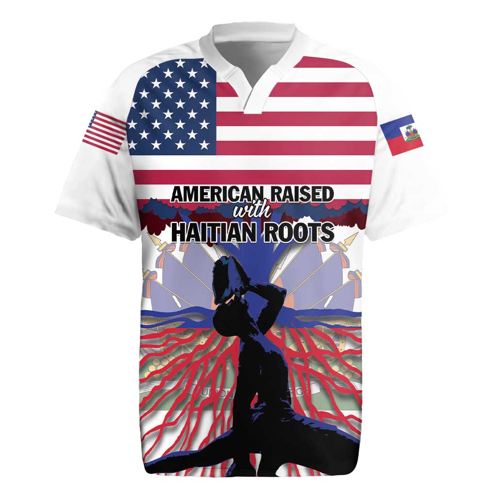 Haiti Heritage Month 2025 Rugby Jersey American Raised With Haitian Roots